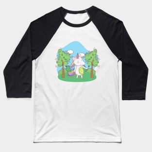 Cute Little Unicorn Standing In A Field Baseball T-Shirt